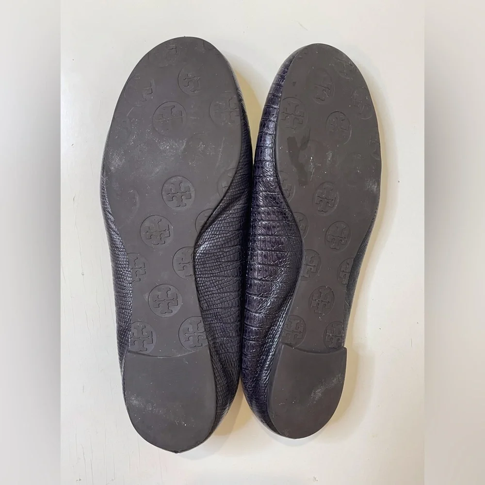 Tory‎ Burch Women’s Python Leather Reva Flats Shoes Size 6